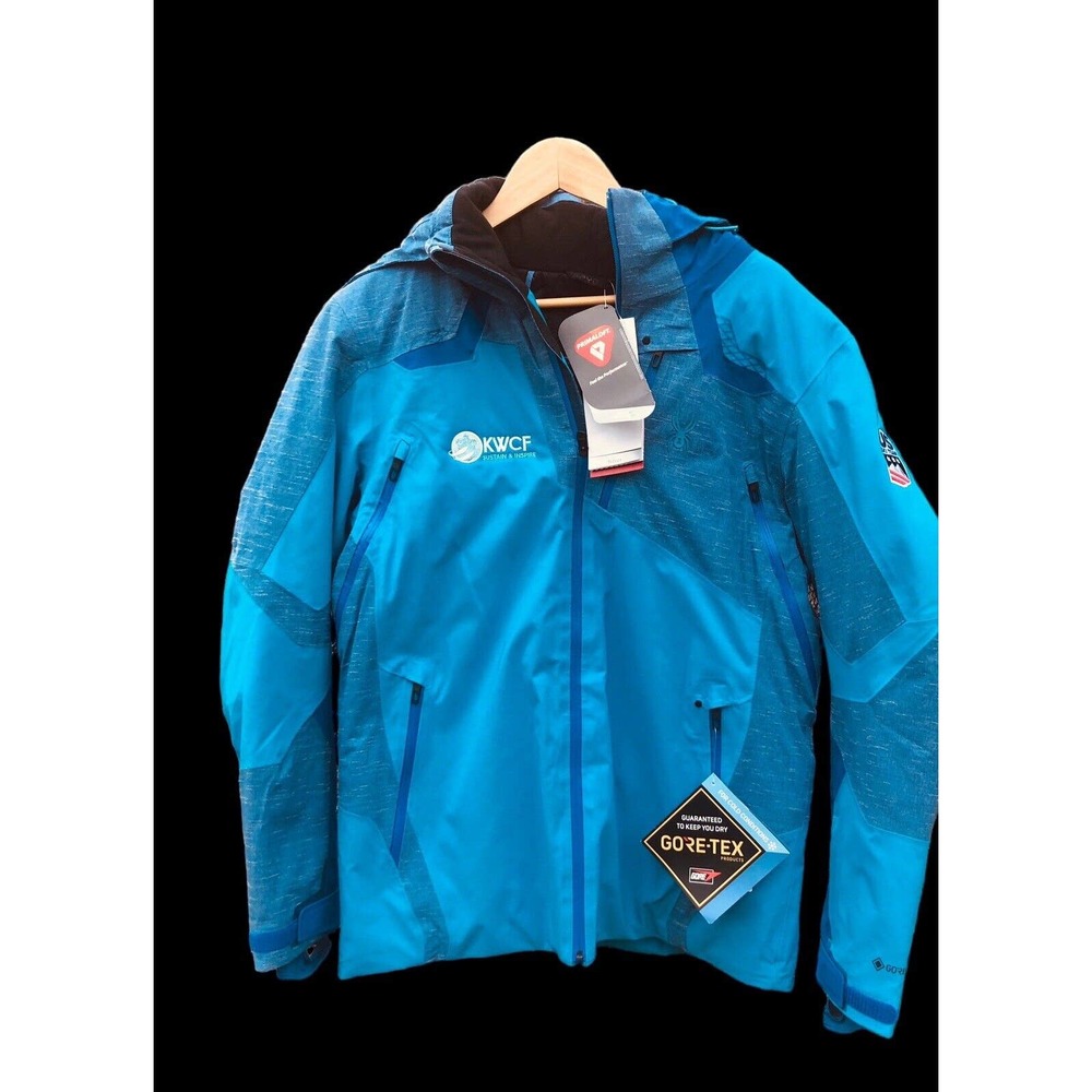 Men's Spyder US Ski Team Blue Jacket GORE TEX Primaloft MEDIUM NWT